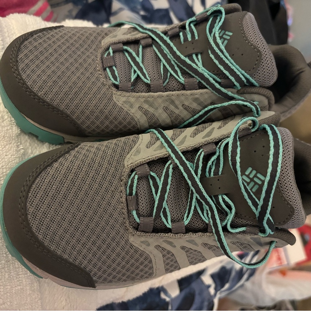 Columbia Gray and Teal Athletic Shoes
